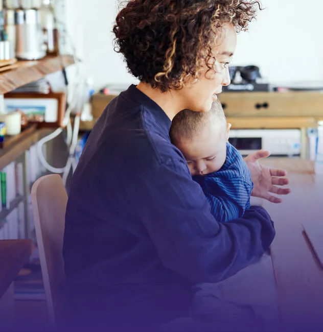 Woman holding an infant