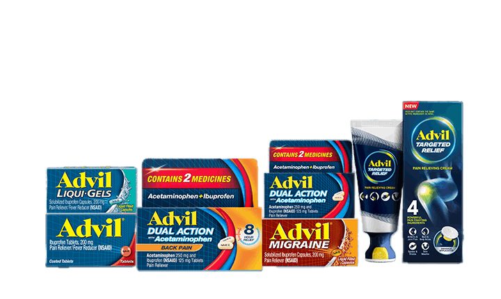 Advil pain product packages