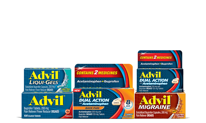 Advil pain product packages