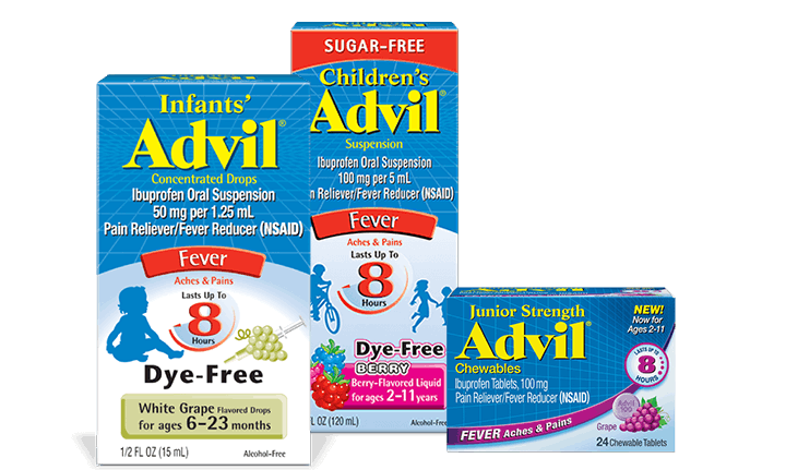Children's Advil product packages