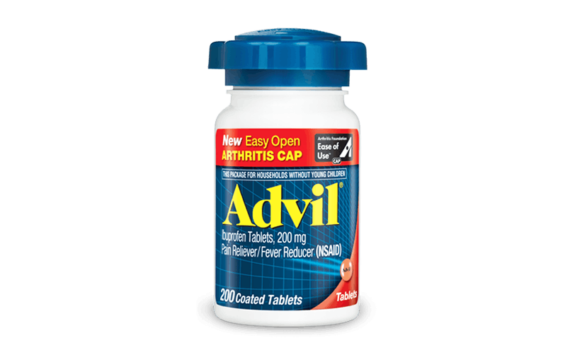 Advil Liquid Filled Capsule Easy Open Arthritis Cap for minor pain of arthritis relief 