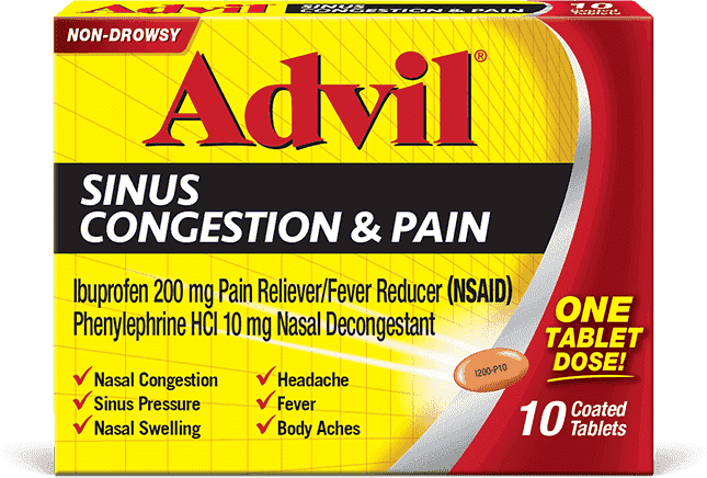 Advil Congestión y dolor de los senos paranasales