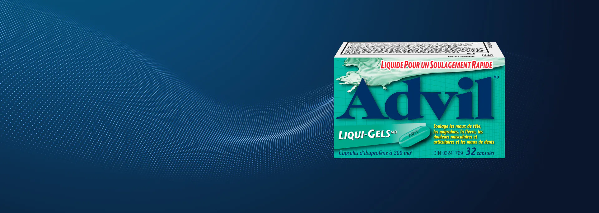 Bannière Advil NFL avec Advil Liqui-Gels