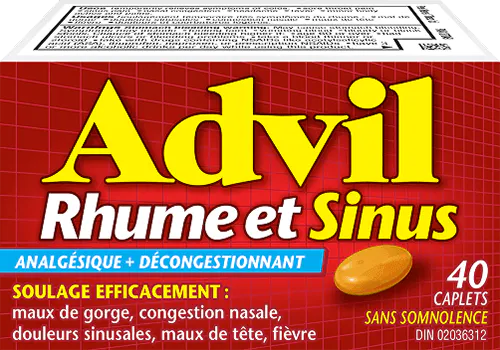 Caplets Advil Rhume et Sinus, 40 caplets