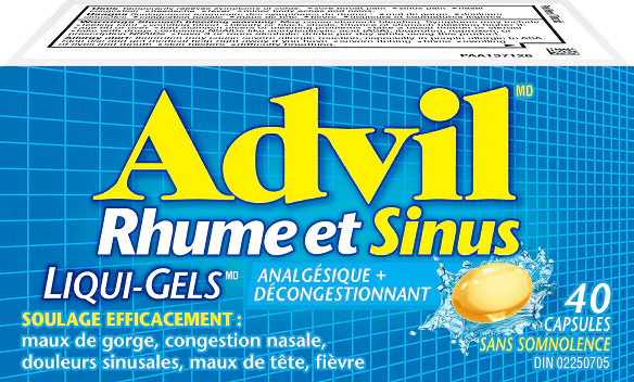 Advil Rhume et Sinus Liqui-Gels, 40 capsules