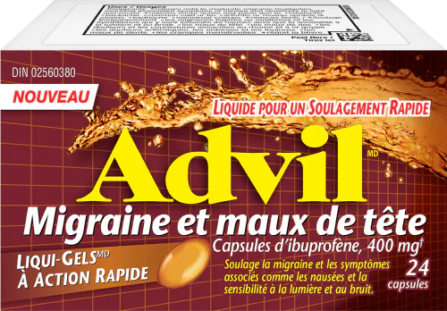 Advil Migraines et maux de tête, 24 capsules
