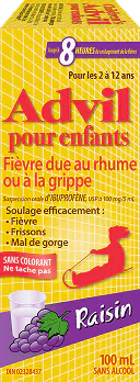 Advil pour enfants Fièvre due au rhume et à la grippe, 100 mL