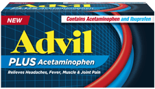 Advil Plus Acetaminophen package design