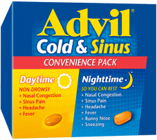 Advil Cold & Sinus Daytime / Nighttime package design