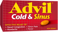 Advil Cold & Sinus Caplets package design