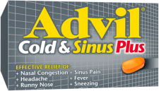 Advil Cold & Sinus Plus package design