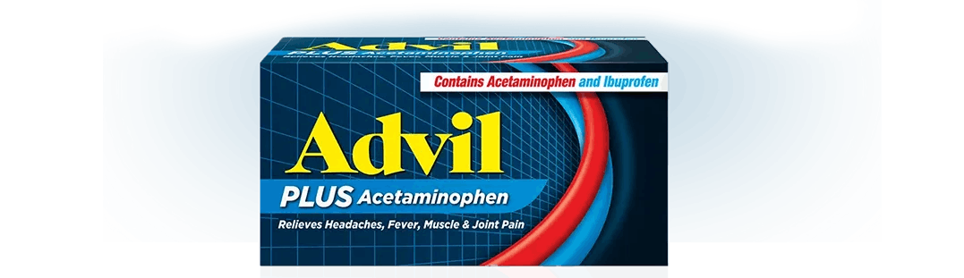 Packages of Advil medicine. 