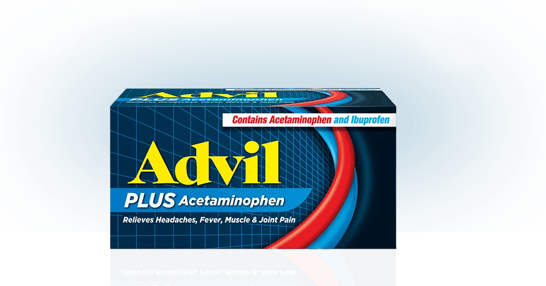Packages of Advil medicine. 