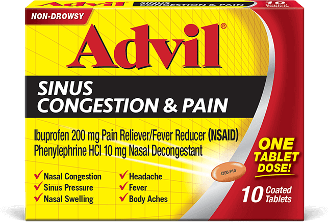 Advil sinus congestion and pain Advil sinus congestion and pain