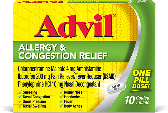 Advil allergy and congestion relief Advil allergy and congestion relief