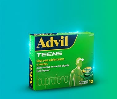 Caja de Advil Teens: minicápsulas con la dosis ideal de ibuprofeno para adolescentes