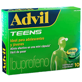 Caja de Advil Teens: minicápsulas con la dosis ideal de ibuprofeno para adolescentes