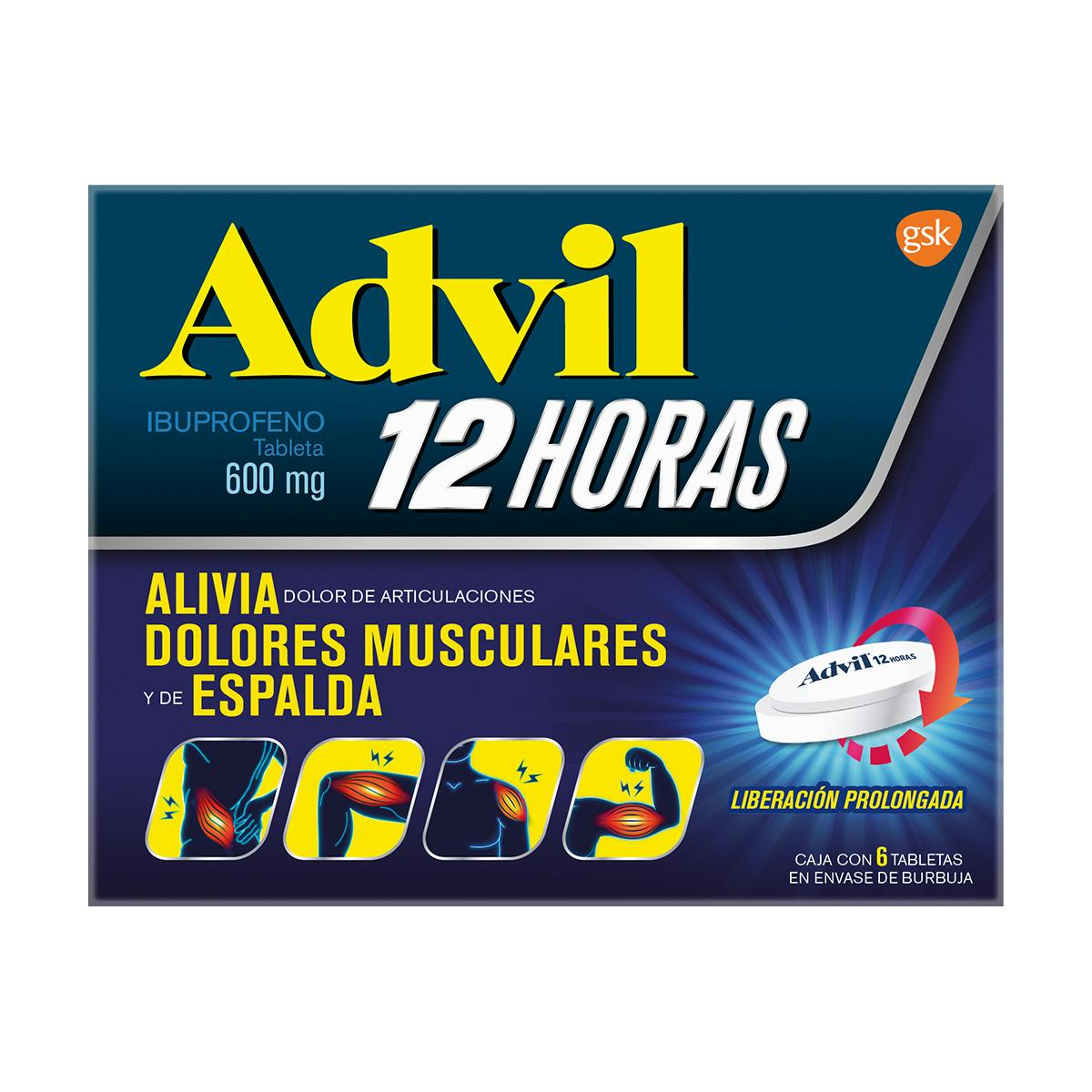 Advil 12 Horas 600mg 6 tabs