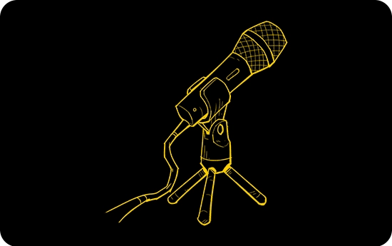Illustration of a microphone on stand