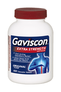 Gaviscon is the only antacid product that provides fast-acting, long-lasting heatburn relief*. It quickly neutralizes stomach acid and helps keep acid down for hours.