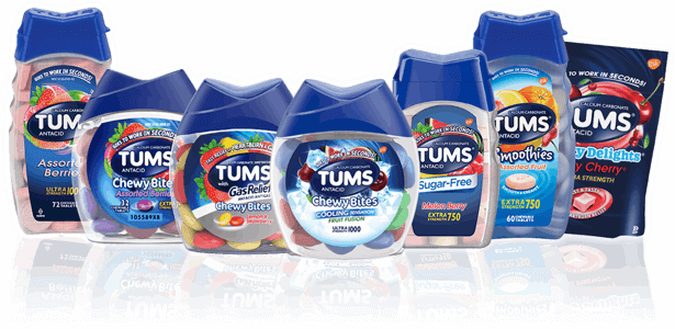 TUMS goes to work in seconds to give you fast, effective heartburn relief