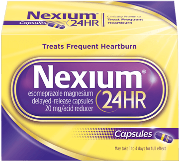 One Nexium pill a day stops acid before it starts, and gives you 24-hour relief from frequent heartburn 