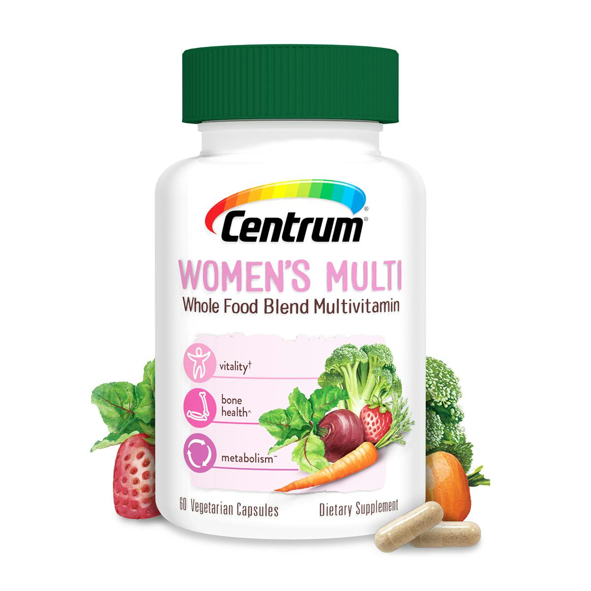 Bottle of Centrum Women's Whole Food Blend Multivitamin