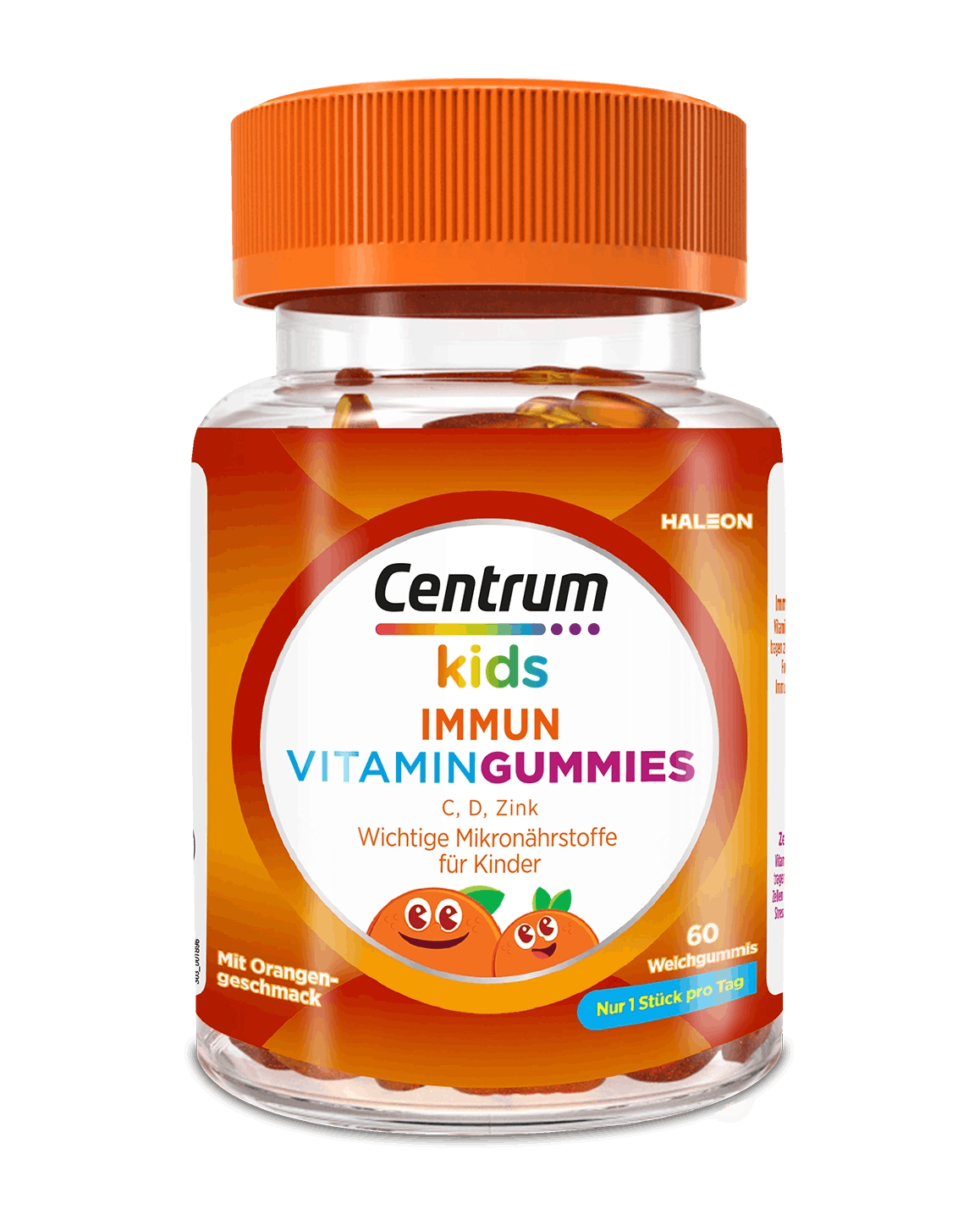 Centrum Kids Immun Vitamin Gummies Packung auf weißem Hintergrund