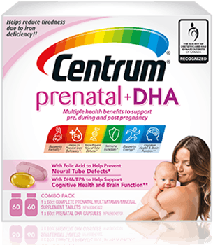 Centrum Prenatal +DHA package design Centrum Prenatal +DHA package design