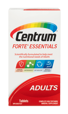 Centrum Forte Essentials package design 