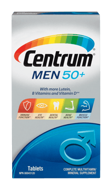 Centrum Men 50+ package design 