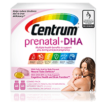 Centrum Prenatal +DHA package design 