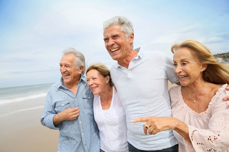 Healthy elderly at the beach thumbnail