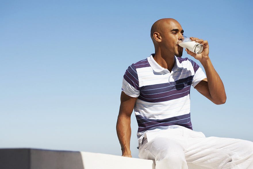 Calcium Supplements for man and a man drinking milk thumbnail