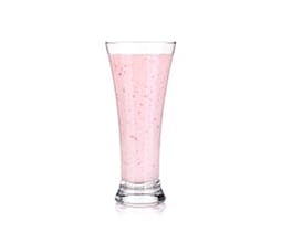 Berry Energizing Blend pink drink in a tall glass