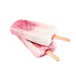 Two pink and white Eye-Popping Ice Pops