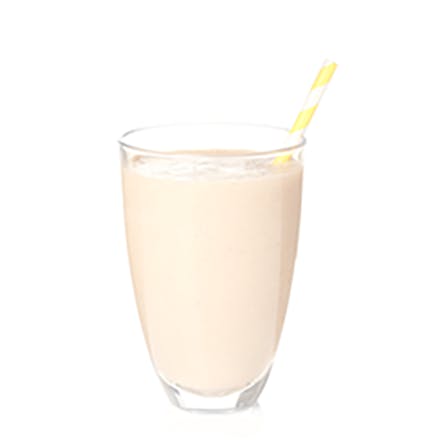 Pump You Up Vanilla Smoothie with yellow straw
