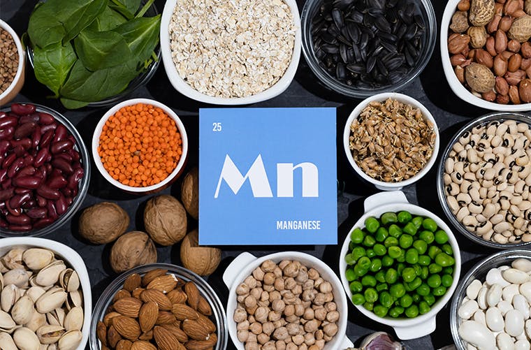 A variety of foods that are high in manganese