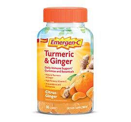 Box of Emergen-C Daily Immune Support Gummies and Botanicals in Turmeric and Ginger