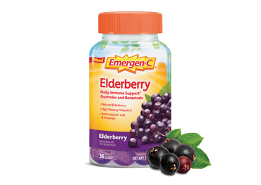Box of Emergen-C Daily Immune Support Gummies and Botanicals in Elderberry Box of Emergen-C Daily Immune Support Gummies and Botanicals in Elderberry