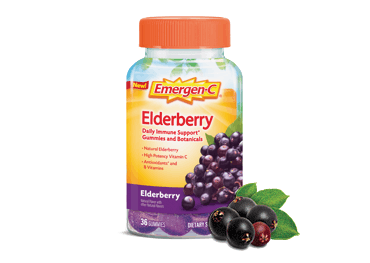 Box of Emergen-C Daily Immune Support Gummies and Botanicals in Elderberry