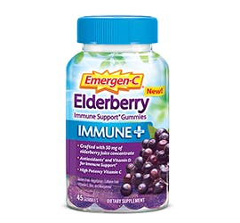 Bottle of Emergen-C  Immune+ Gummies Elderberry