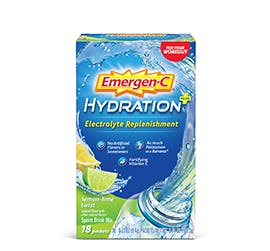 Box of Emergen-C Hydration Electrolyte Replenishment in Lemon-Lime Twist Box of Emergen-C Hydration Electrolyte Replenishment in Lemon-Lime Twist