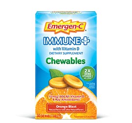 Box of Emergen-C  Immune+ Chewables Orange Blast