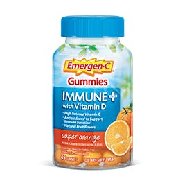 Bottle of Emergen-C Immune+ Gummies Super Orange Bottle of Emergen-C Immune+ Gummies Super Orange