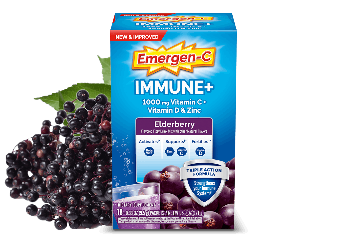 Emergen-C Immune+ Elderberry with Triple Action product