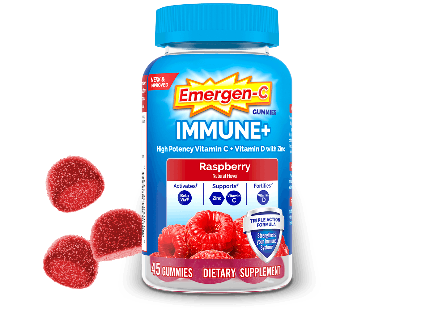 Emergen-C Immune+ Raspberry Gummies with Triple Action product