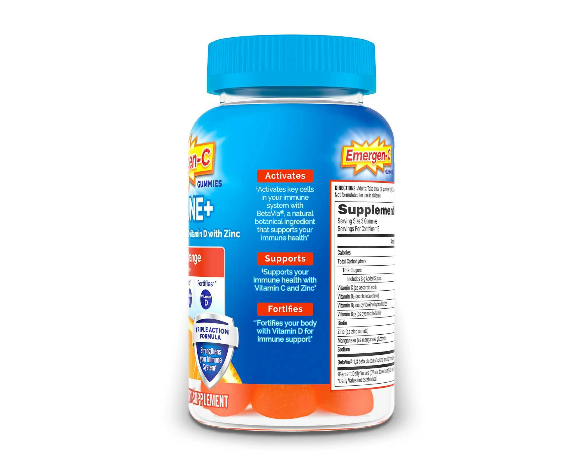 Side view of Immune+ Super Orange Gummies with Triple Action product