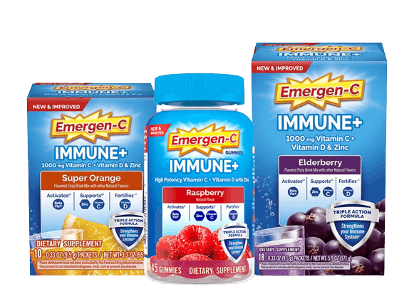 Emergen-C Immune+ with Triple Action products