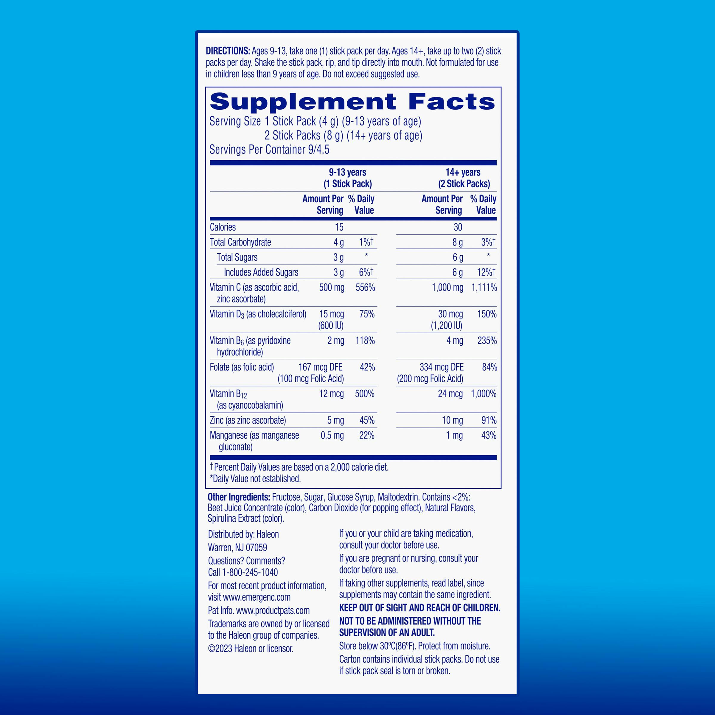 Emergen-C Crystals Strawberry Burst product with strawberry